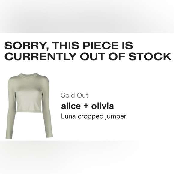 NWT Alice + Olivia Luna Wool Blend Shrunken Sweater in Sage Green - Picture 7 of 8